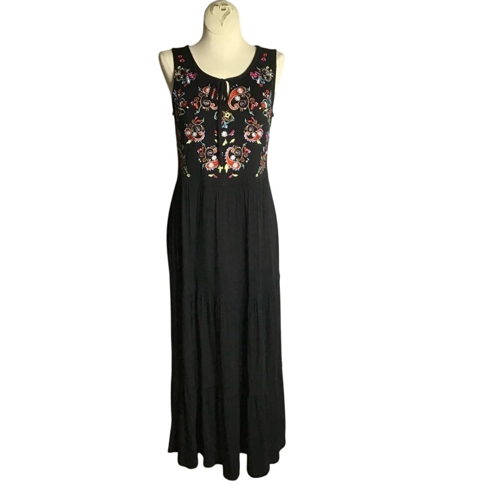 Design History Womens‎ Sz Sm Maxi Dress Embroidered Fairy Core Coquette